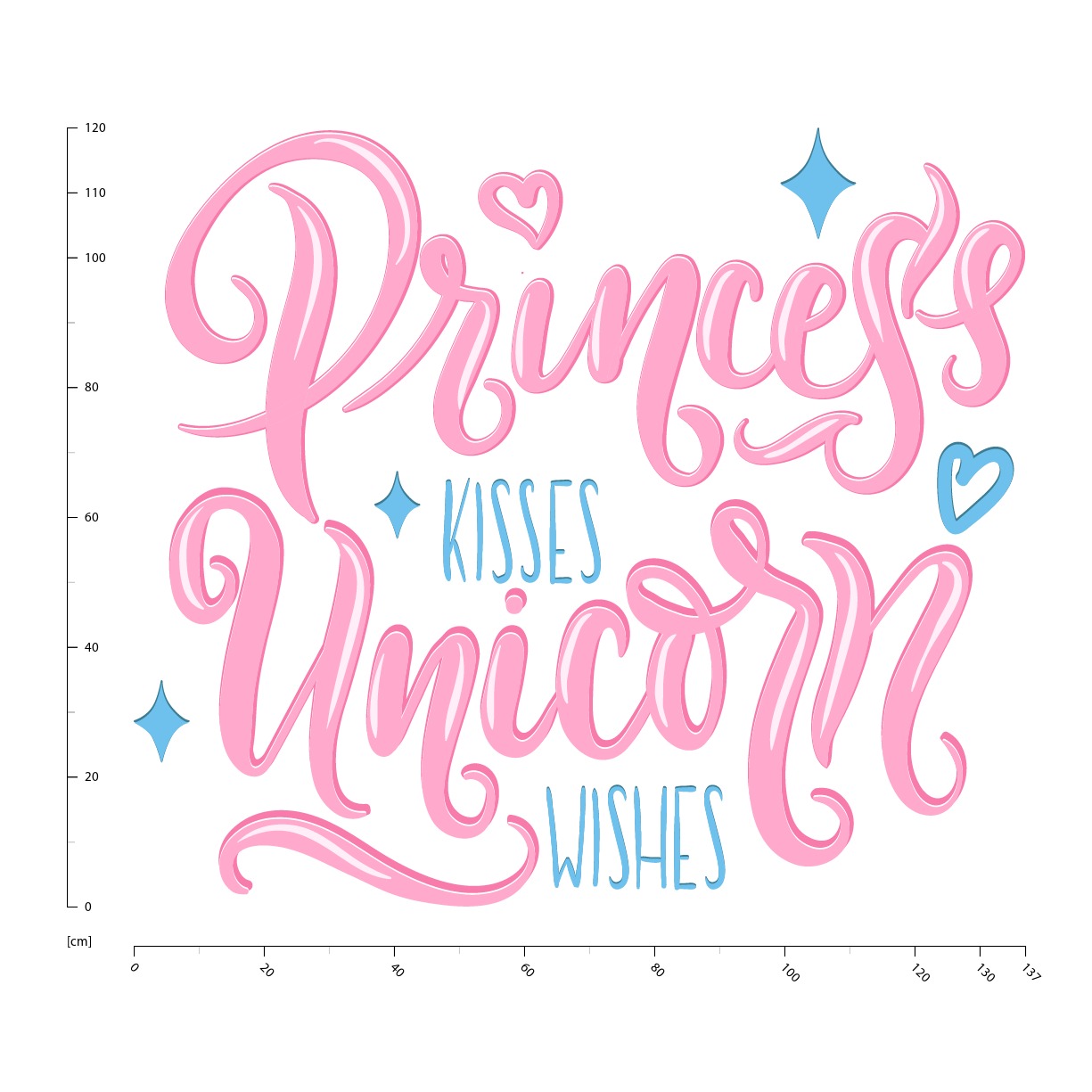 Baci della principessa Desideri di unicorno Adesivo Murale WS-46774
