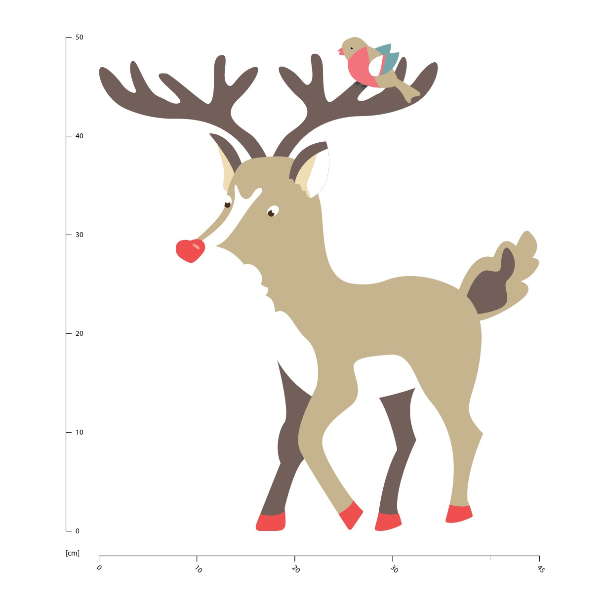Rudolph Reindeer Christmas Adesivo Murale WS-50780