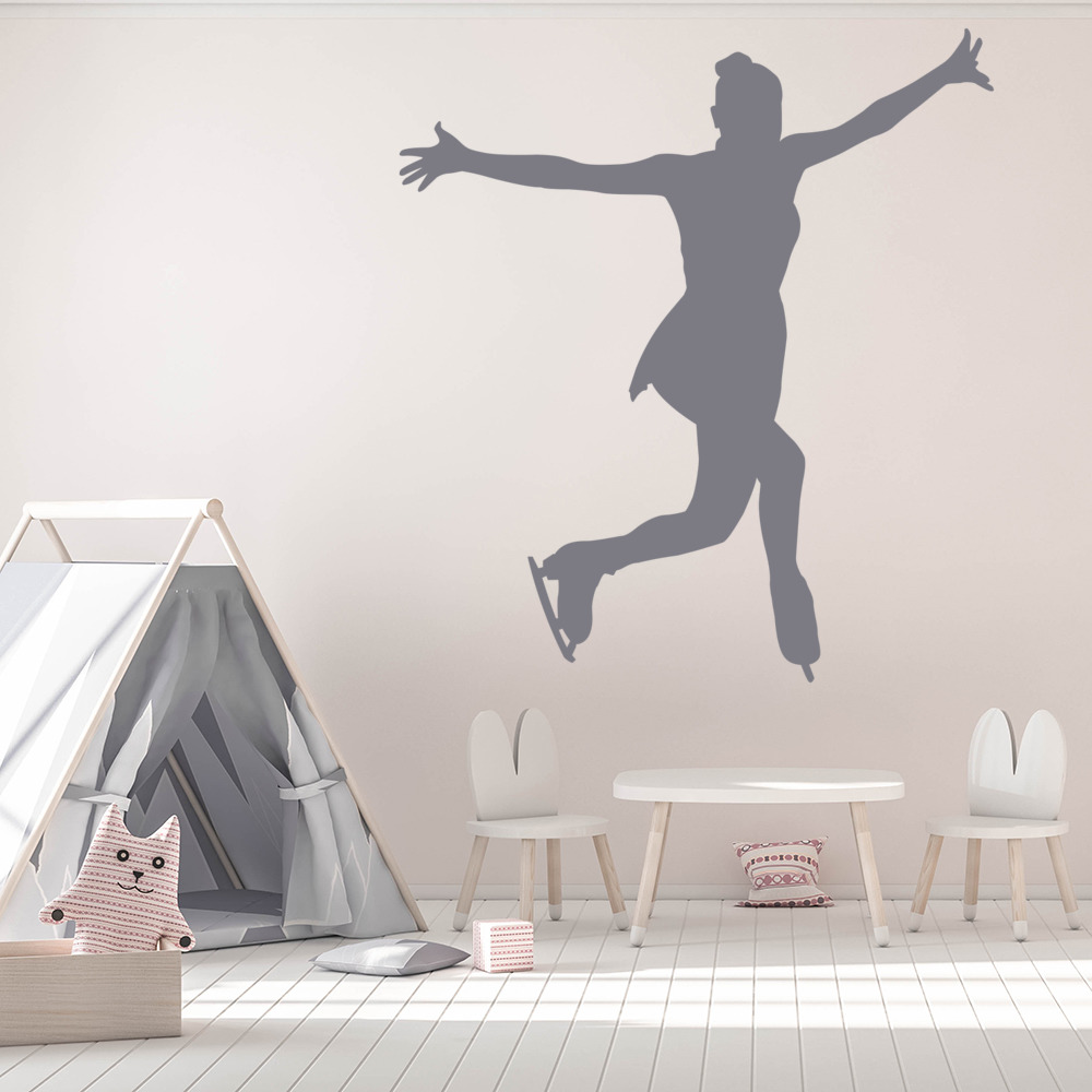 Figure Skater Wall Sticker Ice Skating Wall Decal Girls Bedroom Home