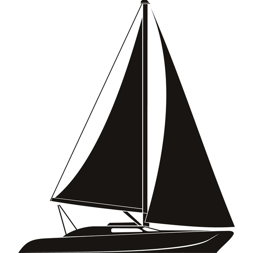 Sail Boat Yacht Silhouette Boats Wall Stickers Bathroom Home Decor Art ...