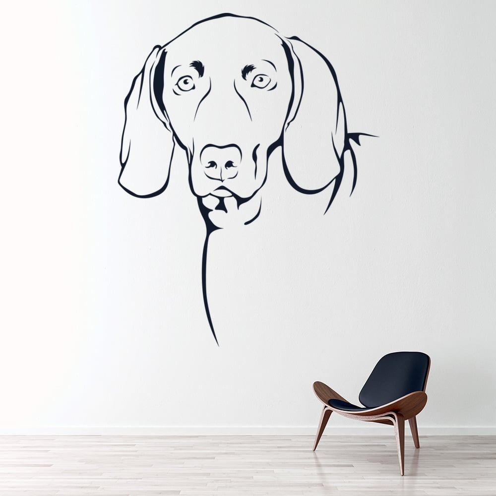 Weimaraner Outline Face Portrait Canine Dogs Wall Stickers Home Decor ...