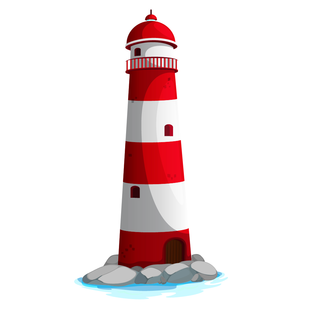 Red Lighthouse Kids Seaside Colour Wall Sticker Bathroom Art Decals Decor