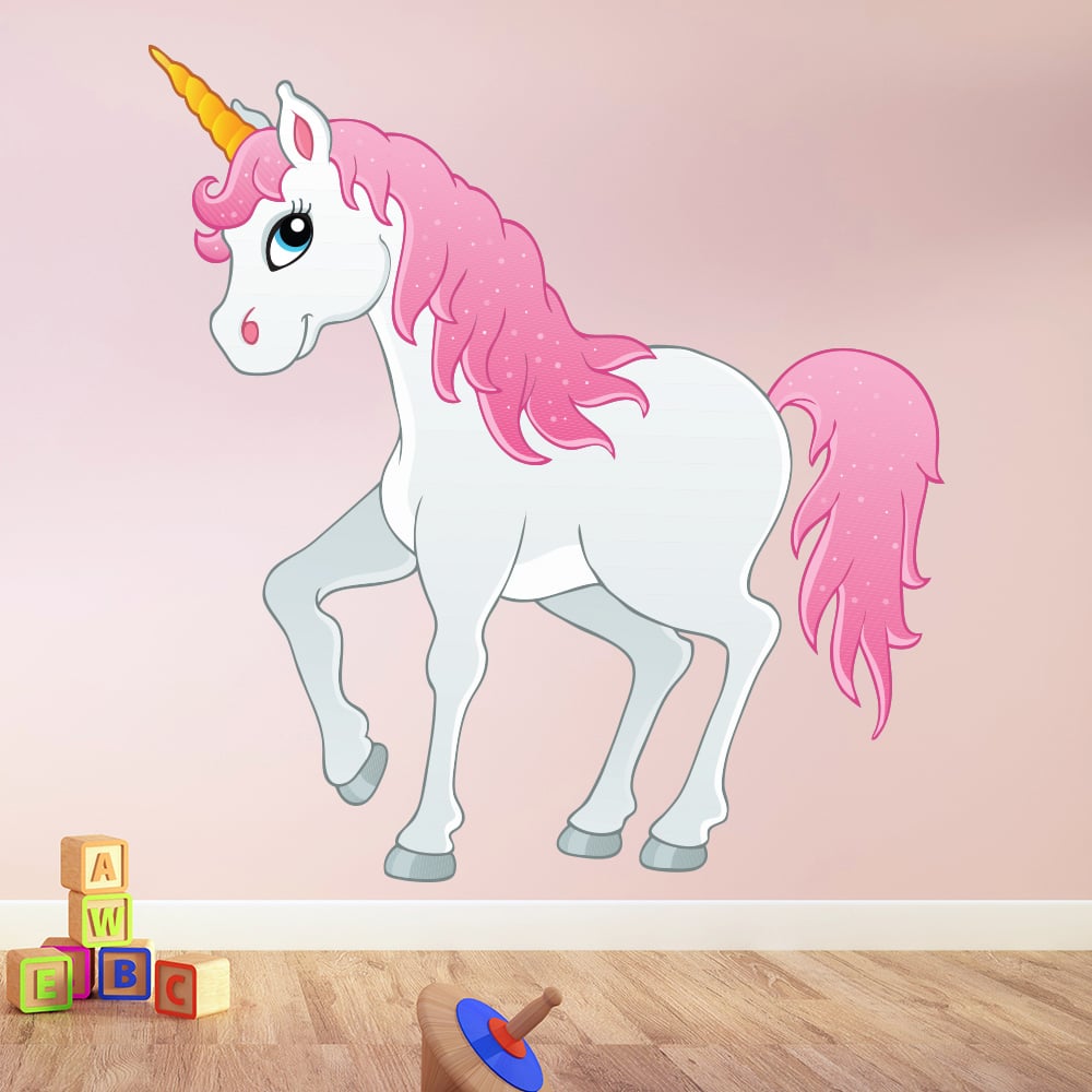 Pink White Unicorn  Wall  Sticker Wall  Sticker WS 41108 eBay