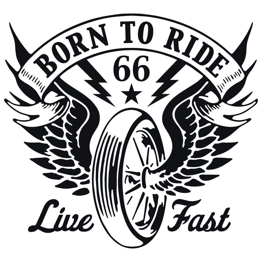 Born To Ride Design Motorbike Wall Sticker Transport Art Decals Decor ...