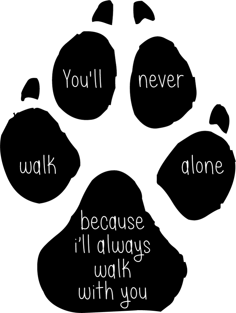 You Ll Never Walk Alone Dog Quote Wall Sticker Ws Ebay