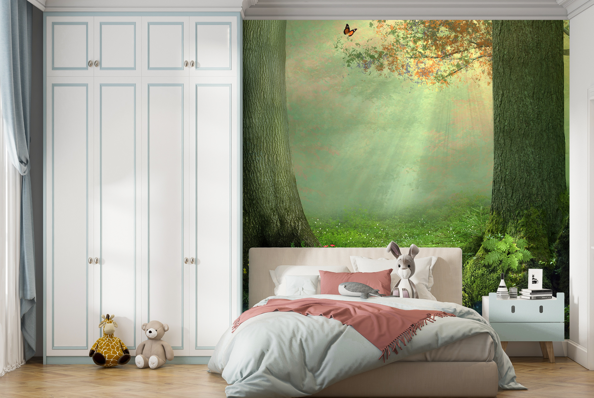 Enchanted Forest Wall Mural Butterfly Tree Photo Wallpaper