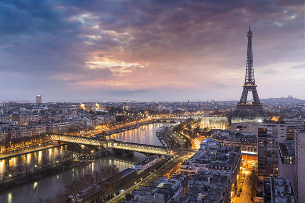 Eiffel Tower Sunset Wall Mural City Skyline Paris Photo Wallpaper ...
