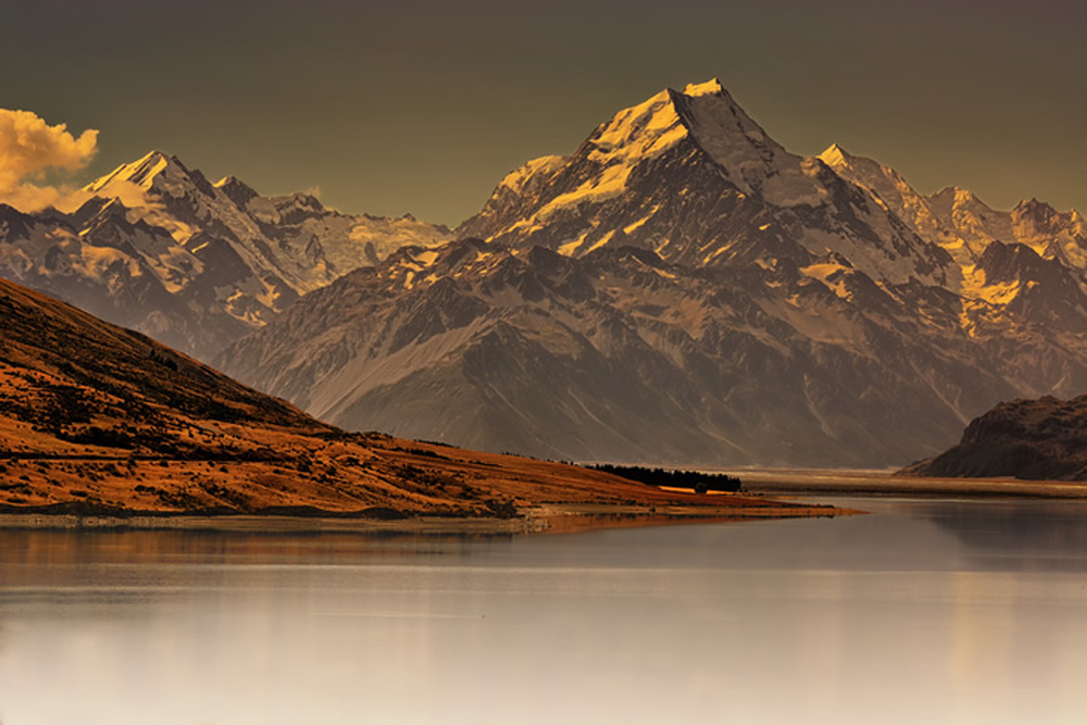 Nebelhafter Berg Wandbild Neuseeland Landschaft Foto Tapete Schlafzimmer Dekor Ebay