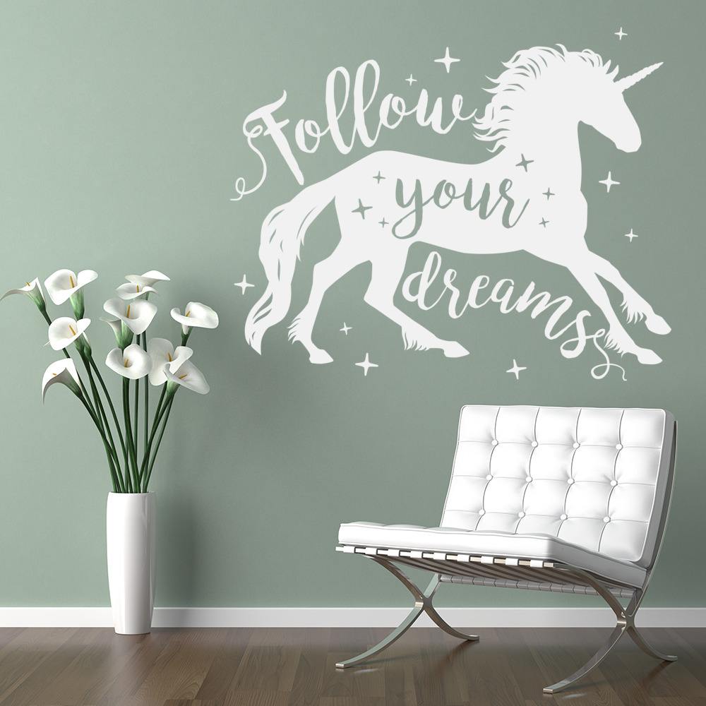 Suis Tes Reves Citation De Licorne Sticker Muraux Ws Ebay