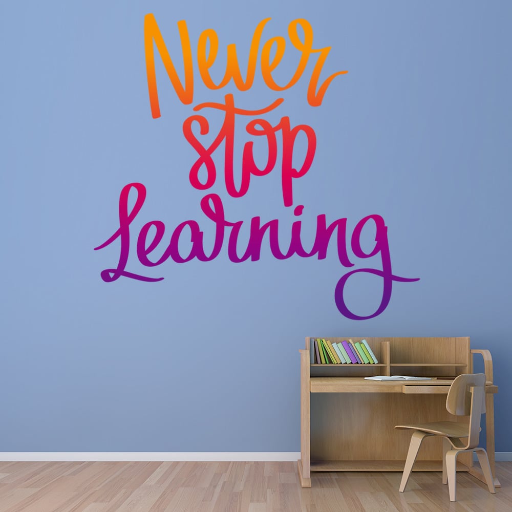 Never Stop Learning Classroom Quote Wall Decal Sticker WS-46458 | eBay