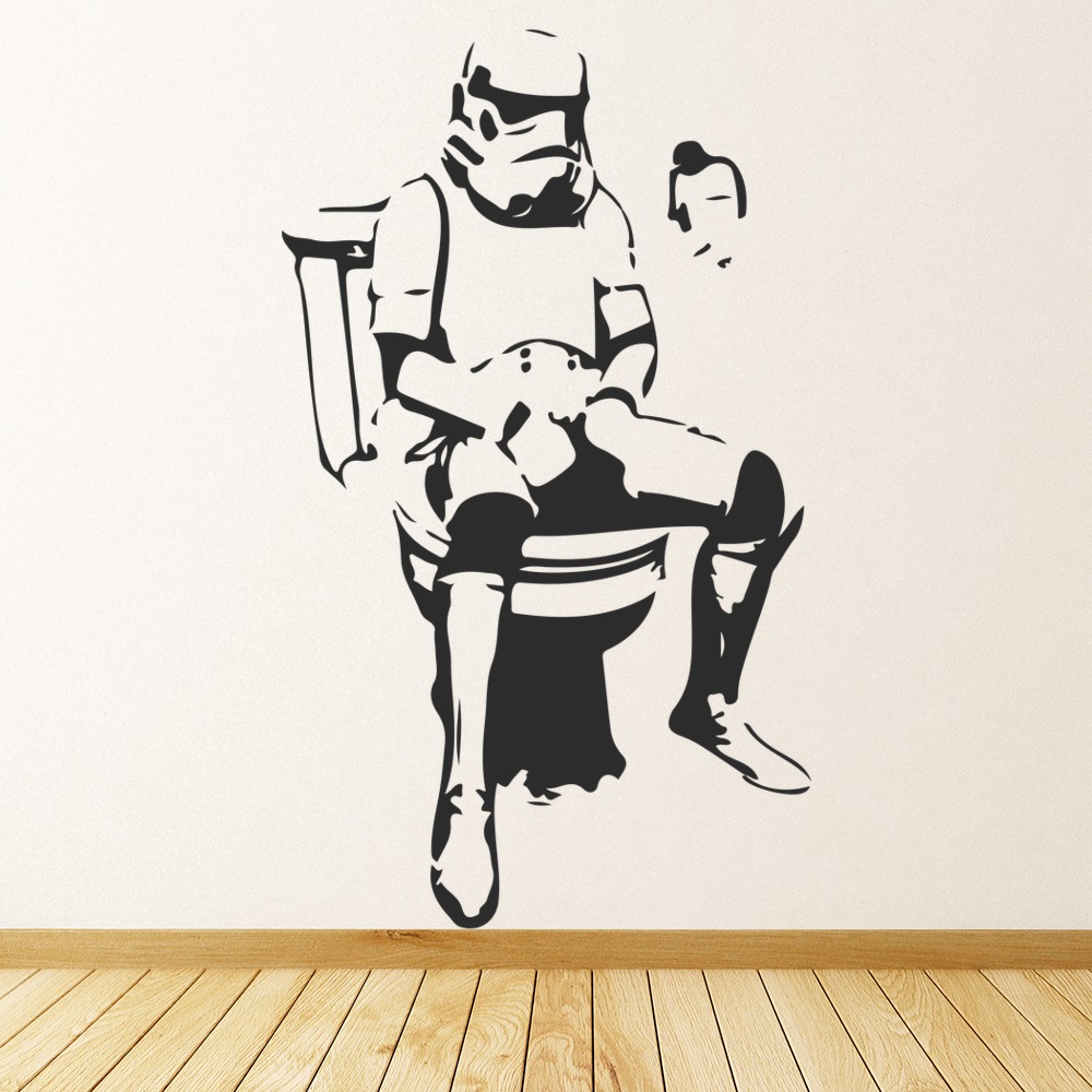 Banksy | eBay Wandtattoo auf Klo WS-51315 Storm Trooper dem